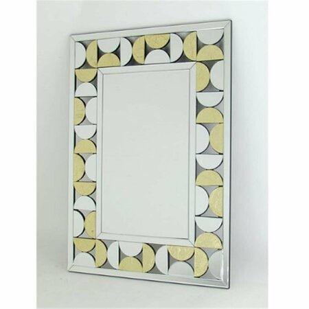 SLEEP EZ 35 x 25.5 x 0.625 in. Beveled Rectangled Mirror Gold Leaf Design - Mirror SL3275372